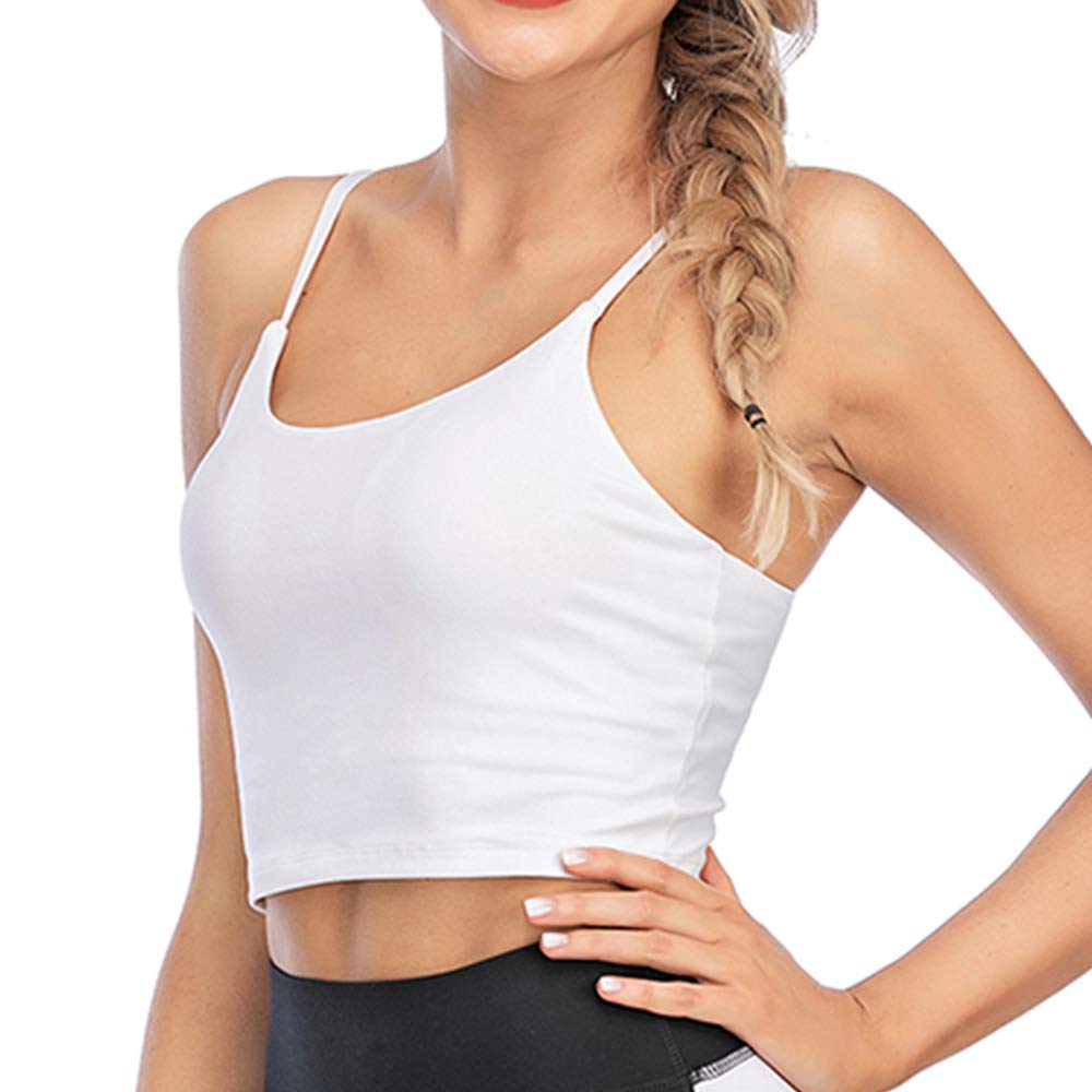High Support Longline Sports Bra with Removable Pads - Yoga, Running, Gym Workout Top for Women - Breathable & Comfortable Athletic Tank Top