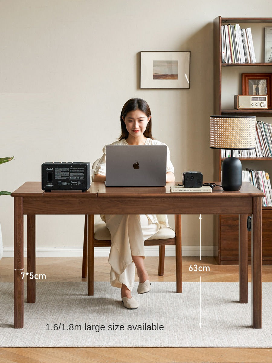 Premium Solid Wood Office Desk - Black Walnut, Oak & Ash Options | Modern Home Office & Executive Workspace Furniture