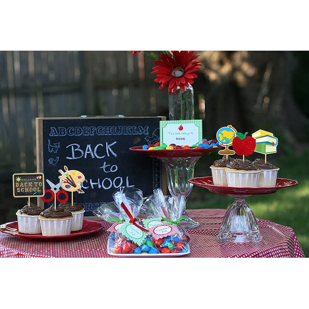 36 Pcs Welcome Back to School Cupcake Toppers - First Day of School Party Supplies, Classroom Decorations for School Activities & Celebrations - Perfect for Teacher Appreciation, Classroom Parties & Student Rewards