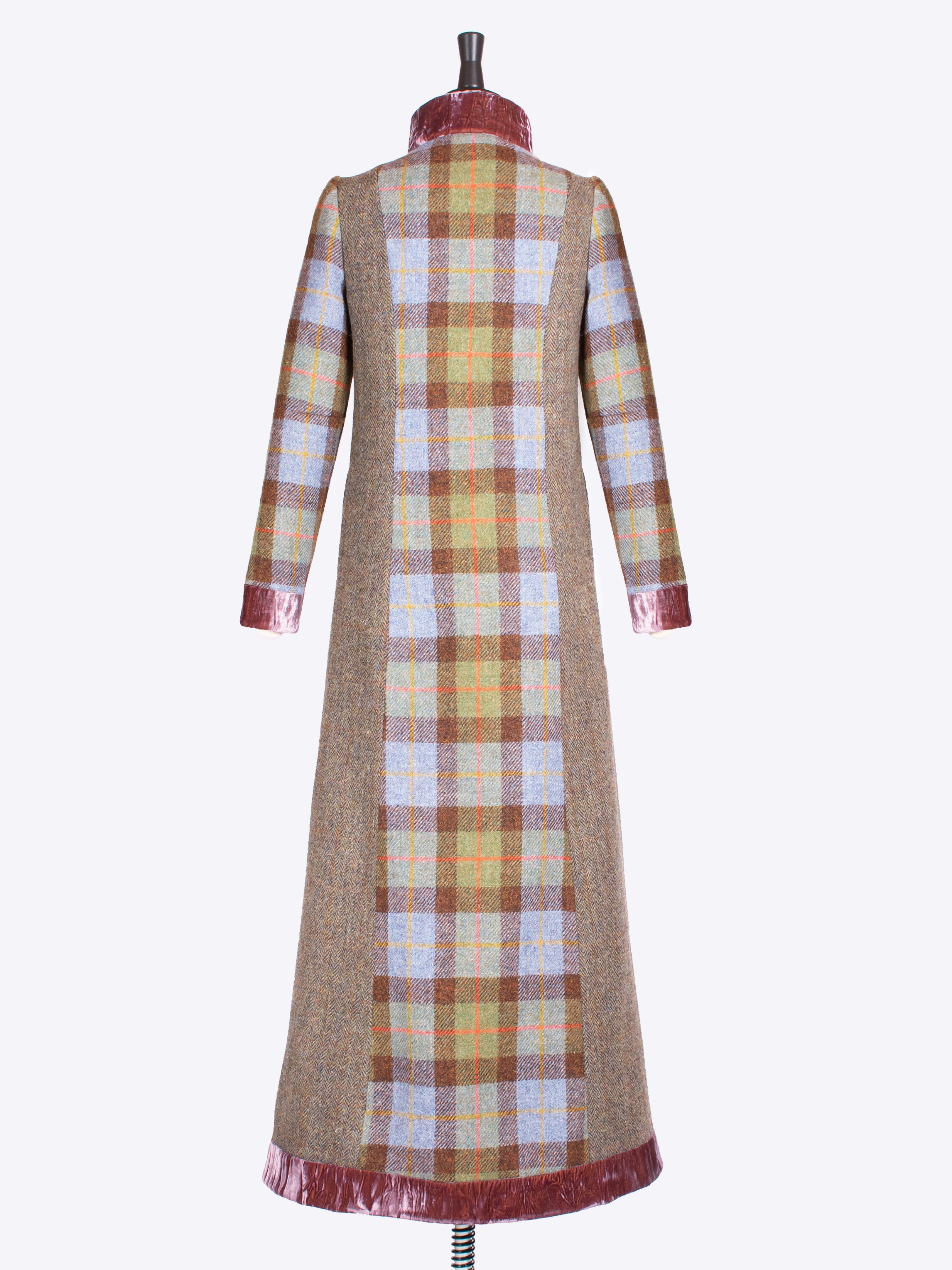 Maxi Coat for Women - MacLeod Style in Moss Green Velvet | Elegant Winter Outerwear for Office, Parties & Special Occasions