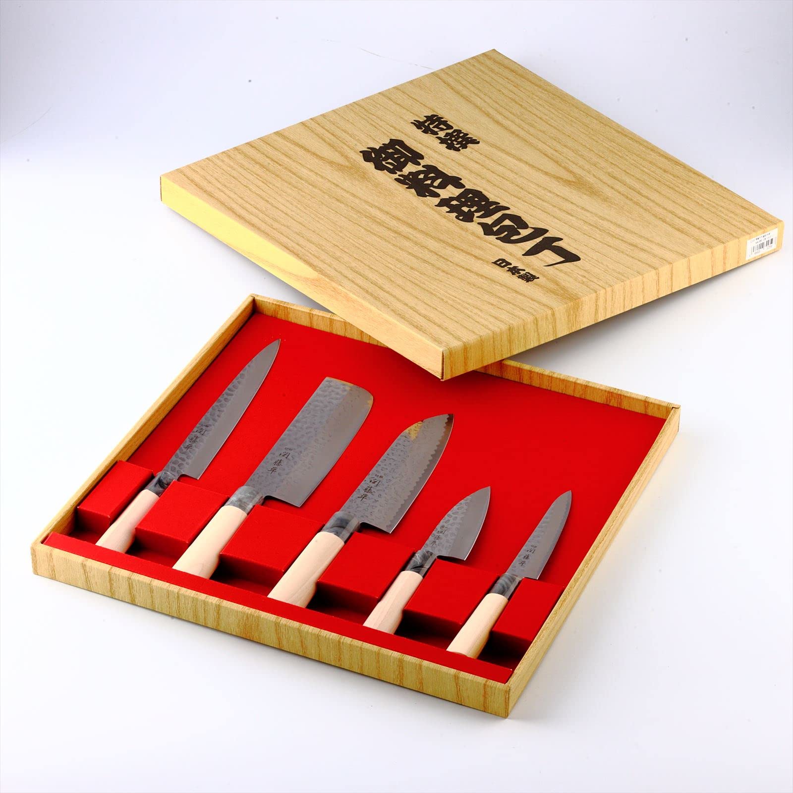 Premium Japanese Chef Knife Set - 5-Piece Stainless Steel Kitchen Knives (Santoku, Nakiri, Sushi, Paring & Fillet Knives) - Professional Cooking Tools for Sushi Making, Vegetable Chopping & Meat Preparation - Ideal Gift for Chefs & Home Cooks