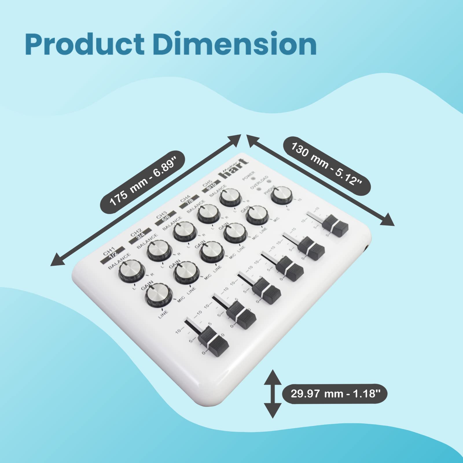 Maker Hart Portable Audio Loop Mixer with DM2S Adapter - Professional DJ & Music Production Equipment for Live Performances & Studio Recording