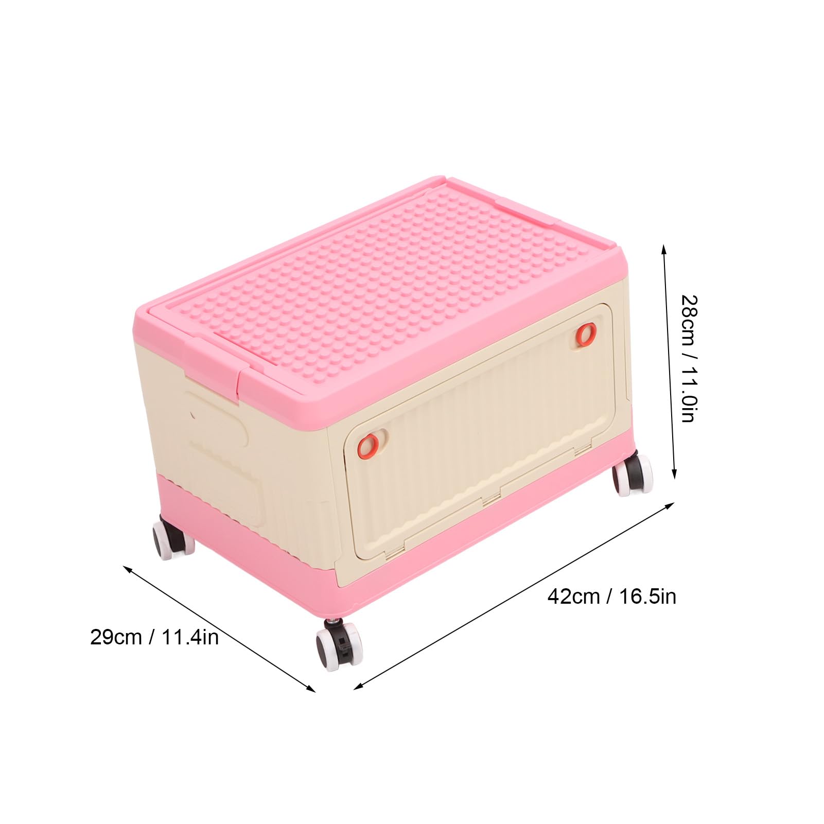 Collapsible Toy Storage Box with Lid and Wheels - Large Kids Toy Organizer for Nursery, Playroom & Bedroom - Perfect for Organizing Stuffed Animals, LEGOs & Playroom Toys