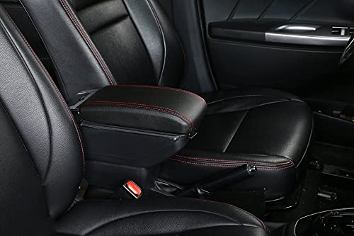 Nissan Versa & Almera 2020-2021 Center Console Armrest Storage Box - PU Leather Organizer with USB Port & Ashtray - Perfect for Car Accessories, Road Trips & Daily Commute