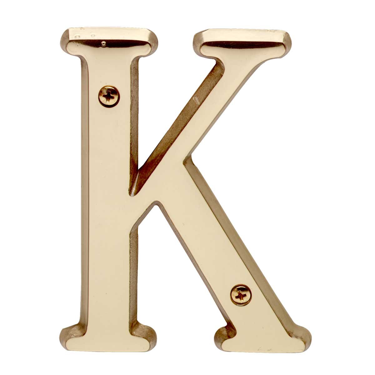 Solid Bright Brass House Name Letter 'K' - 4 Inch Custom House Sign for Home Renovation & Curb Appeal | Perfect for Front Door, Mailbox, or Garden Decor