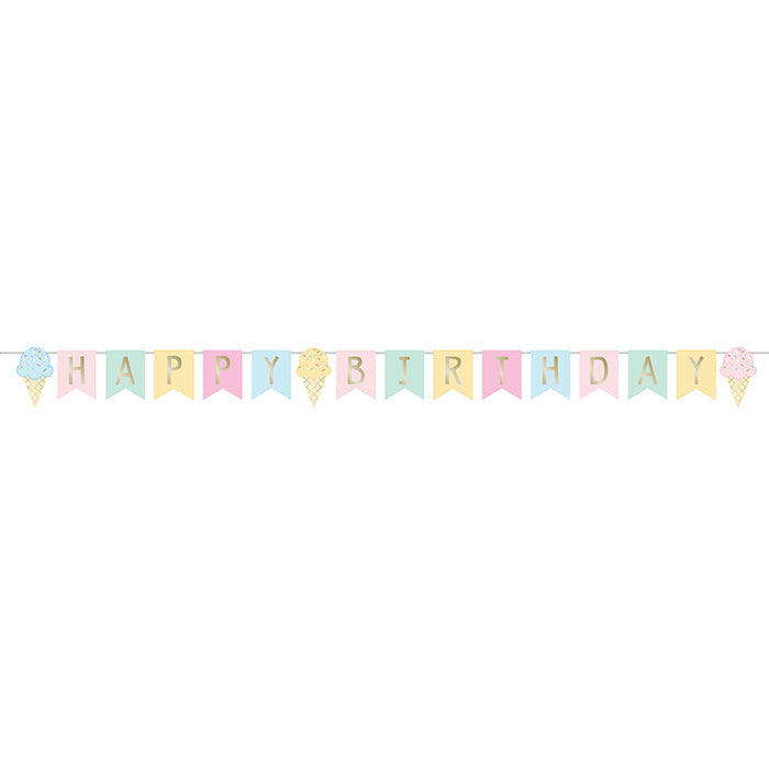 12-Piece Bulk Ice Cream Party Banners Set - Colorful Birthday Party Decorations for Summer Celebrations, Baby Showers & Dessert Themed Events