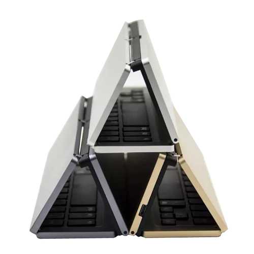 Premium Aluminum Alloy Foldable Wireless Bluetooth Keyboard - Portable & Ergonomic Design for iPad, iPhone, Android, PC - Perfect for Travel, Office & Home Use