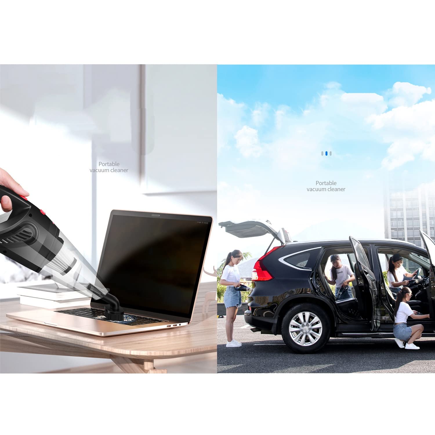 Portable Cordless Handheld Vacuum Cleaner - 120W High Power, 6000Pa Strong Suction for Wet & Dry Cleaning - Ideal for Home, Car, Office & Pet Hair Removal | Quick Cleaning Solution for Floors, Carpets & Upholstery
