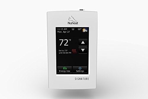 NuHeat Signature Programmable Dual-Voltage WiFi Thermostat with Touchscreen - Smart Home Temperature Control for Floor Heating & Radiant Systems