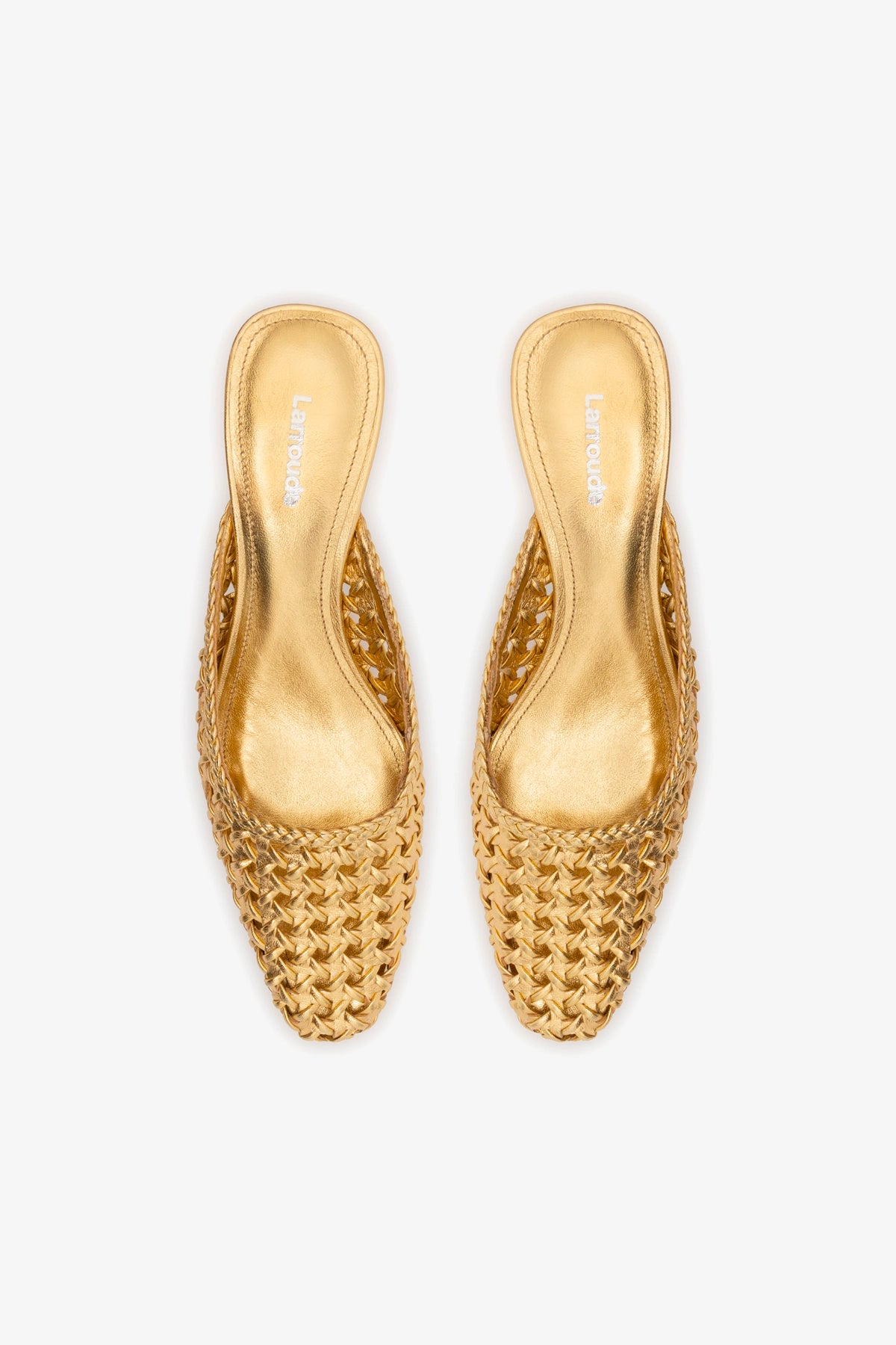 Amal Macrame Mule Sandals - Gold Metallic Leather Slides for Women | Bohemian Summer Shoes for Beach, Vacation & Casual Outfits
