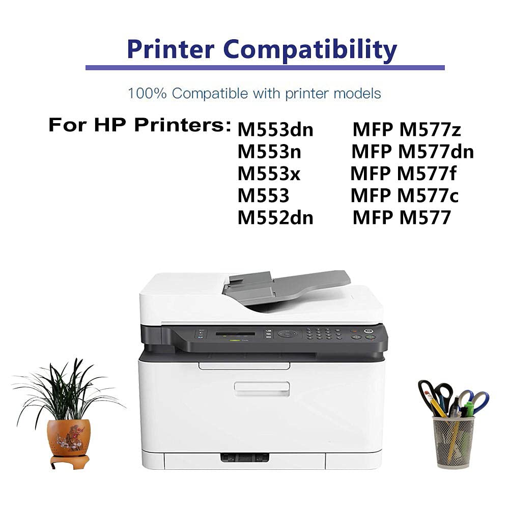 6-Pack High Yield 508A (CF361A/CF362A/CF363A) Compatible Toner Cartridges for HP MFP M577dn/M577f/M577c Printers - Ideal for Office & Home Printing Needs