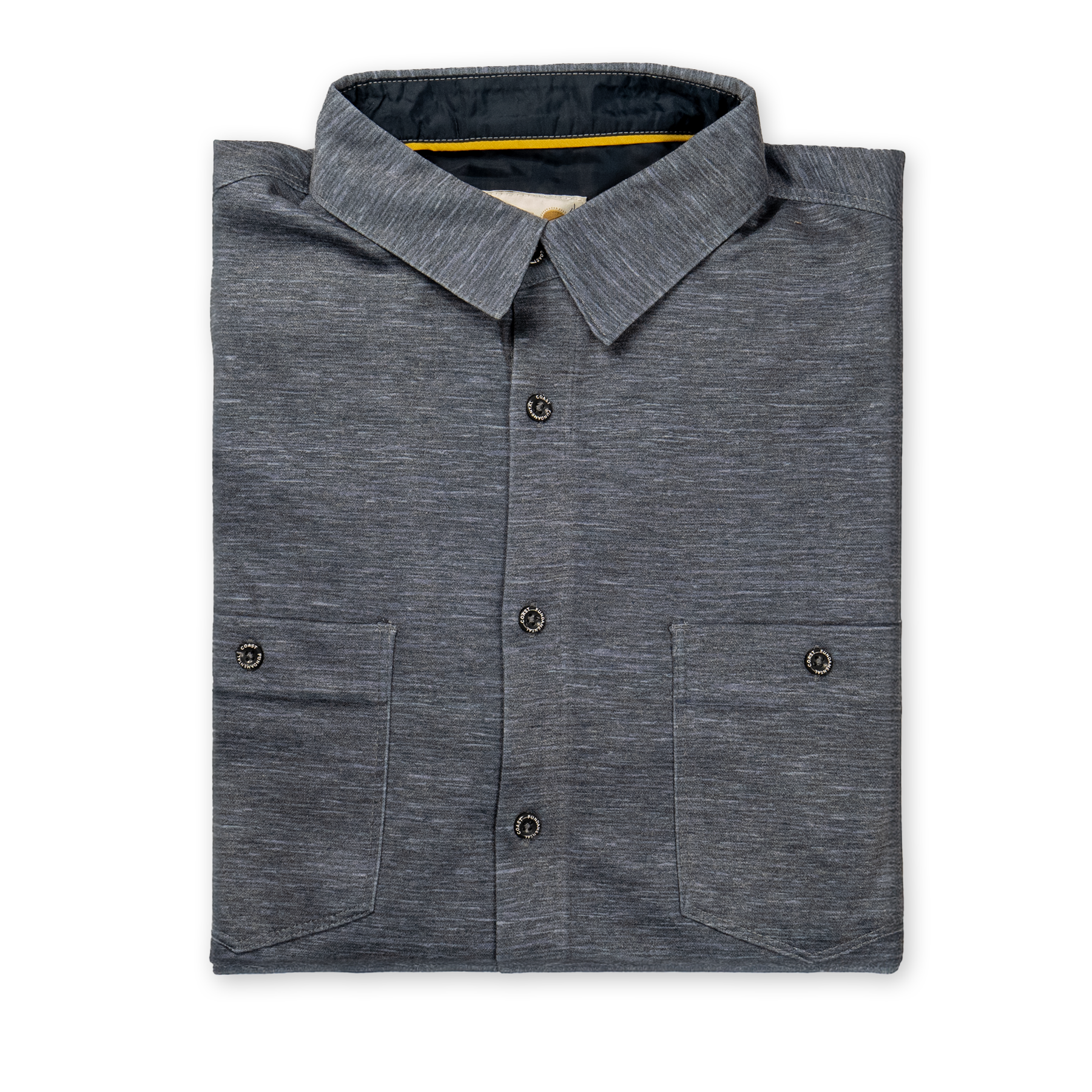 Fundamental Coast Indigo Solid Shirt for Men - Casual Slim Fit Long Sleeve Button Down Shirt for Work, Date Night & Everyday Wear