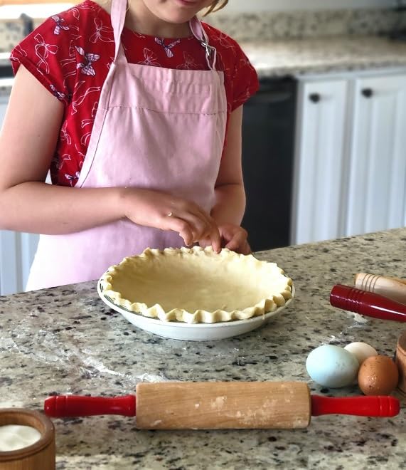 Fletchers' Mill 7-Inch Kids Rolling Pin for Baking - Dough Roller for Bread, Pastry, Cookies & Pie - Perfect Small Size for Children & Beginner Bakers - Made in USA - Ideal for Family Baking Activities & Kids' Cooking Classes