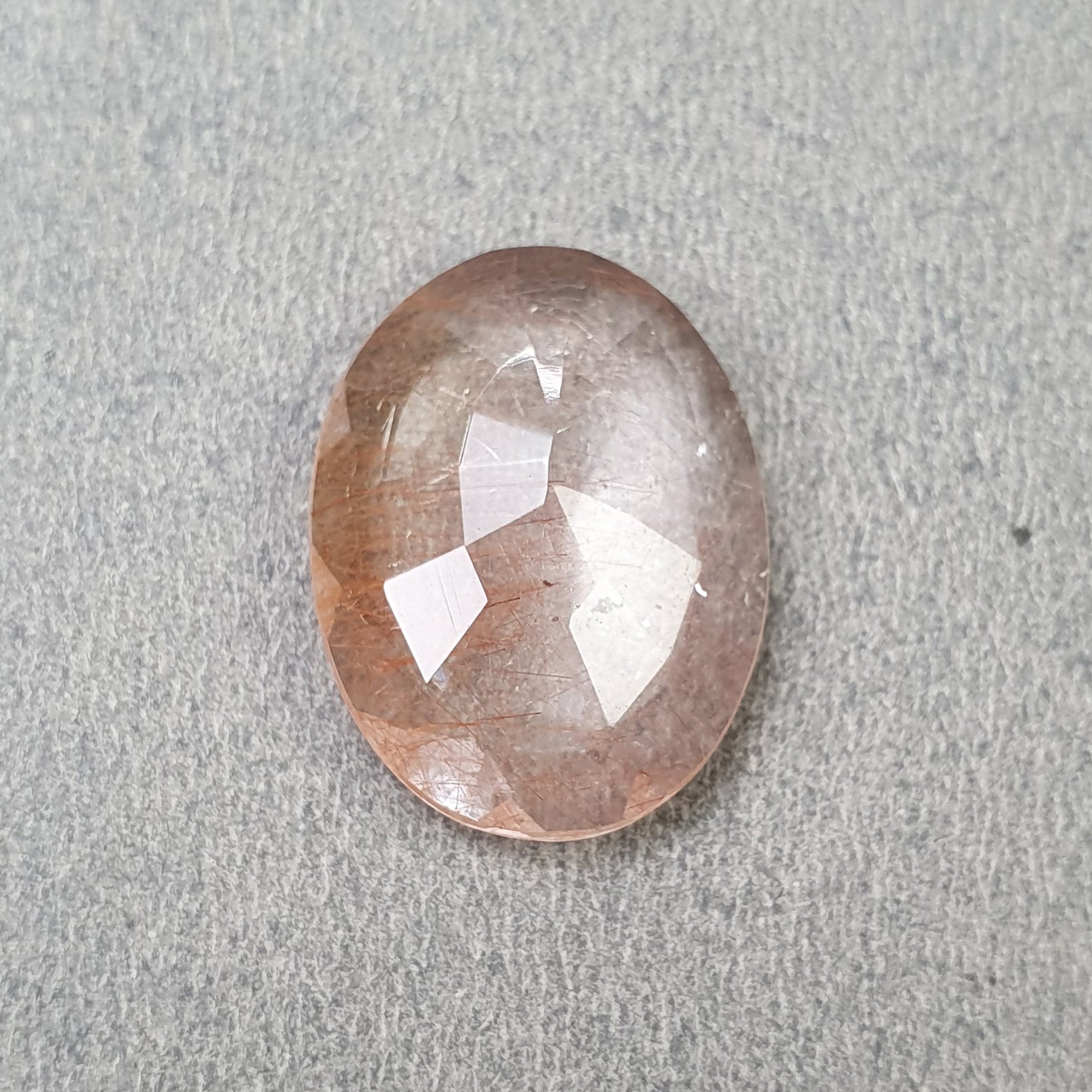 Natural Brown Rutile Quartz Gemstone - 18.60cts Untreated Oval Cut (23x18mm) | Unheated Genuine Rutile Quartz for Jewelry Making, Healing Crystals & Mineral Collections (Includes Video)