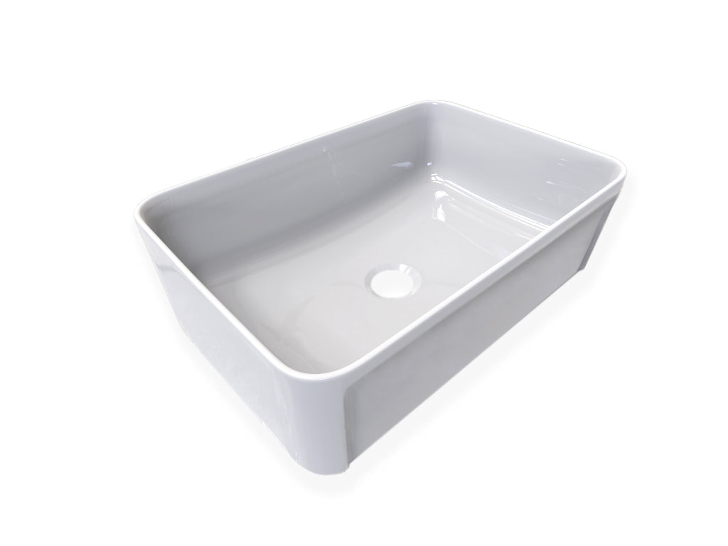 DAX Farmhouse Single Bowl Kitchen Sink - 30 x 20 x 10 Inch White Porcelain Undermount Sink for Modern & Rustic Kitchens | Durable, Easy to Clean, Scratch-Resistant | Perfect for Cooking, Washing Dishes & Food Prep