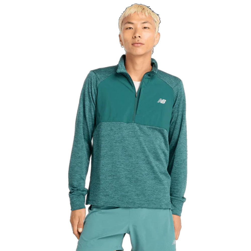 New Balance Men's Heat Grid 1/2 Zip Athletic Pullover - Lightweight Performance Top for Running, Gym & Outdoor Activities