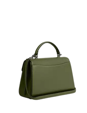 Coach Eliza Leather Top Handle Bag with Covered Closure - Perfect for Work, Travel & Everyday Use