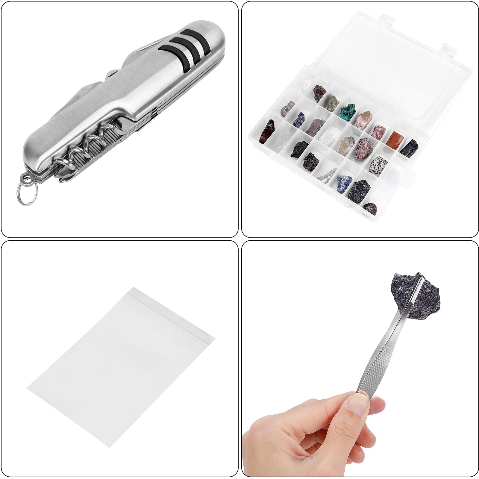 25-Piece Geology Rock Pick Equipment Kit with 28oz Hammer, 12