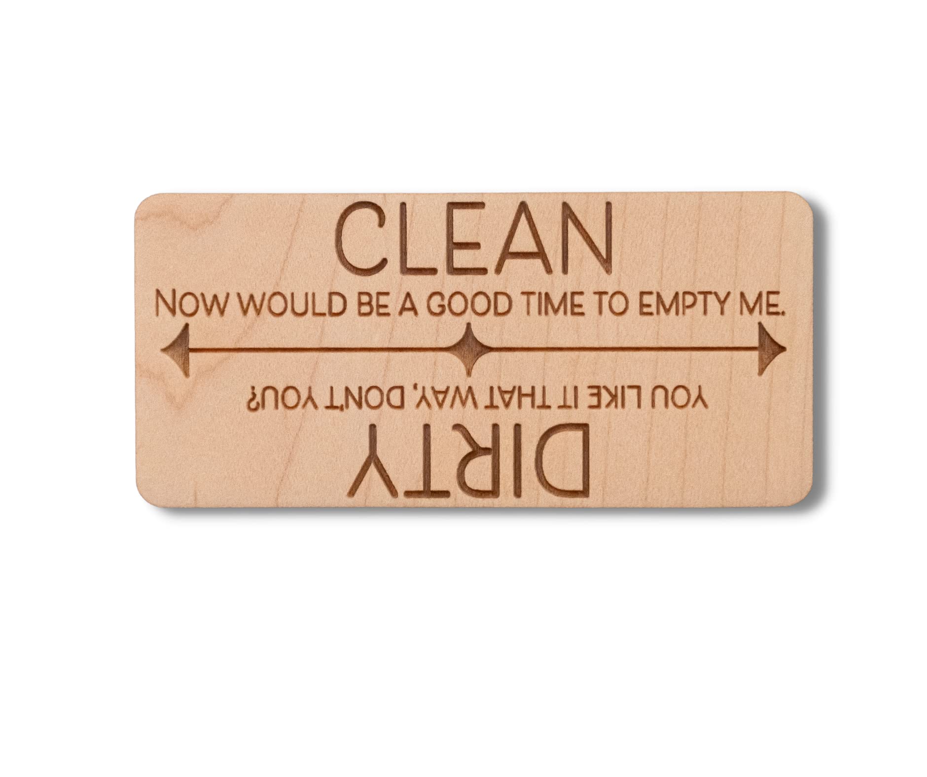 Funny Dishwasher Magnet - Clean/Dirty Sign for Dishwasher in Solid Wood - Perfect Kitchen Decor for Home & Office Use