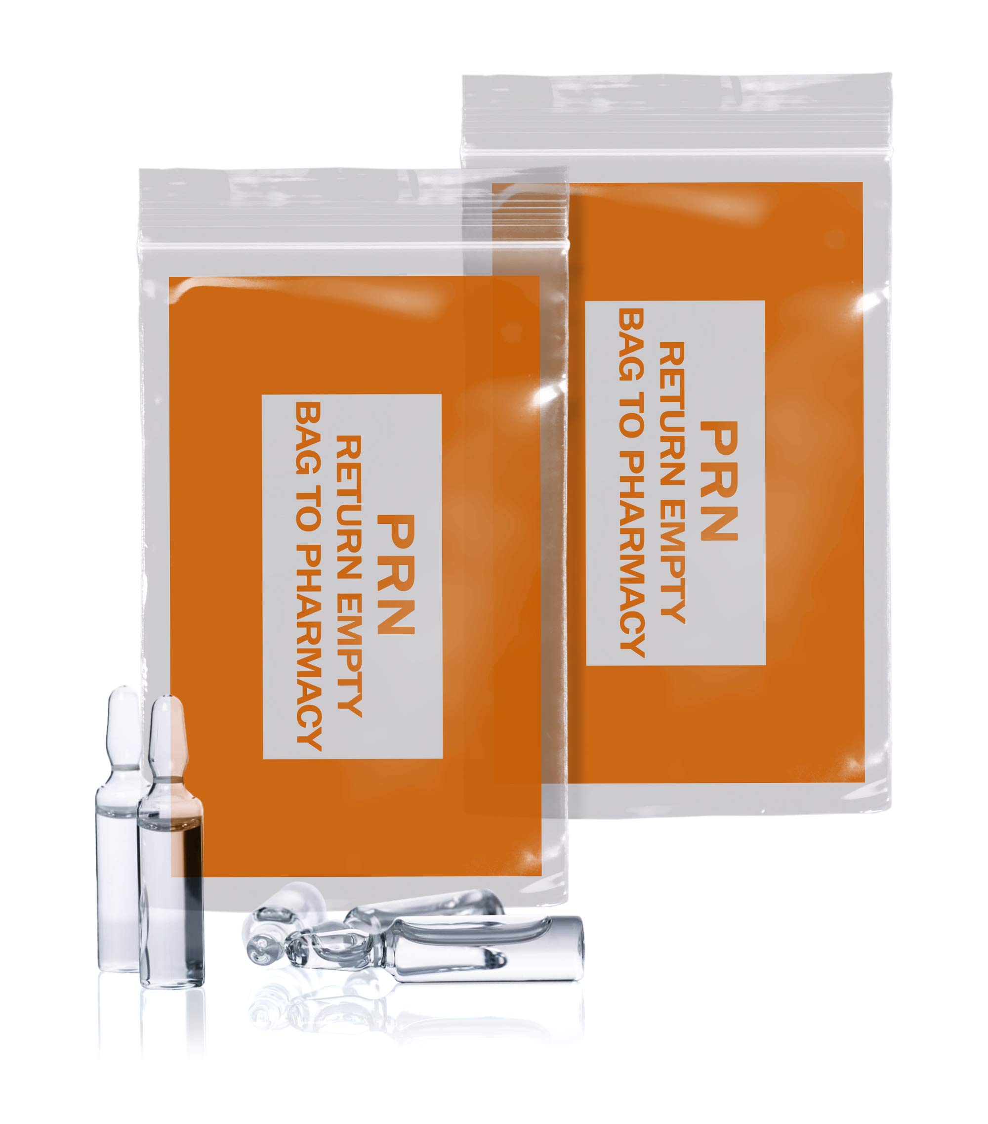 1000 Pack Orange 6x9 Inches 2 Mil Thick Clear Zipper PRN Bags with Secure Seal Closure | Durable Polyethylene Medical Bags for Pharmacy, Hospital, First Aid Kit & Home Healthcare Supplies