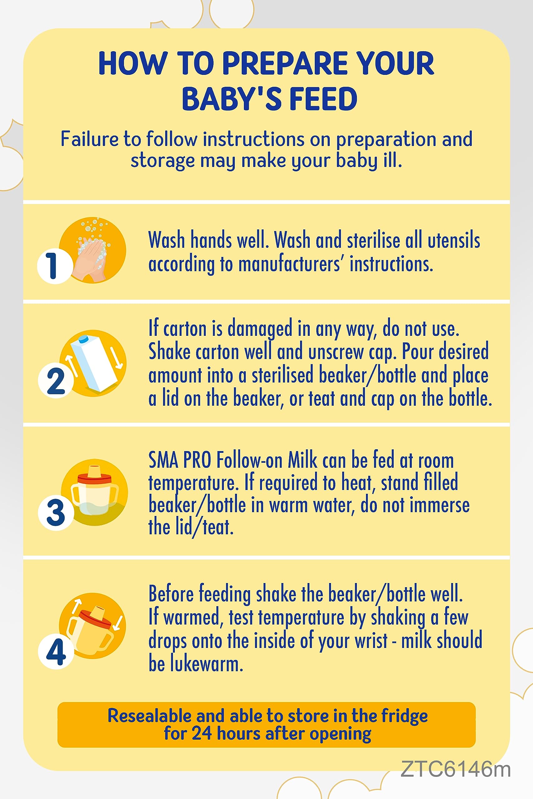 SMA PRO Follow On Baby Milk Formula - Ready to Drink for Infants 6 Months and Up - 200ml (Pack of 12) - Perfect for On-the-Go Feeding, Travel & Daycare Nutrition