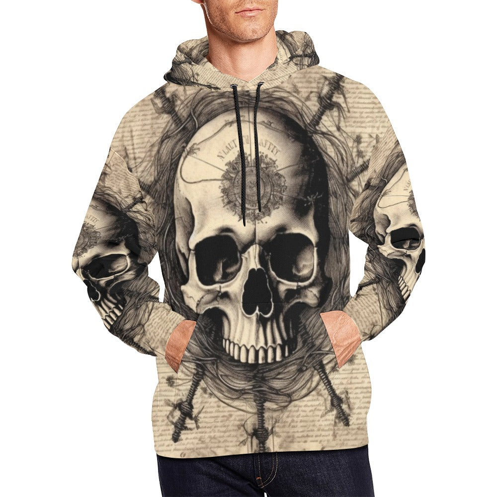 Stylish Marked Skulls Hoodie for Men & Women - Gothic Streetwear Fashion - Perfect for Halloween, Concerts, and Casual Outfits
