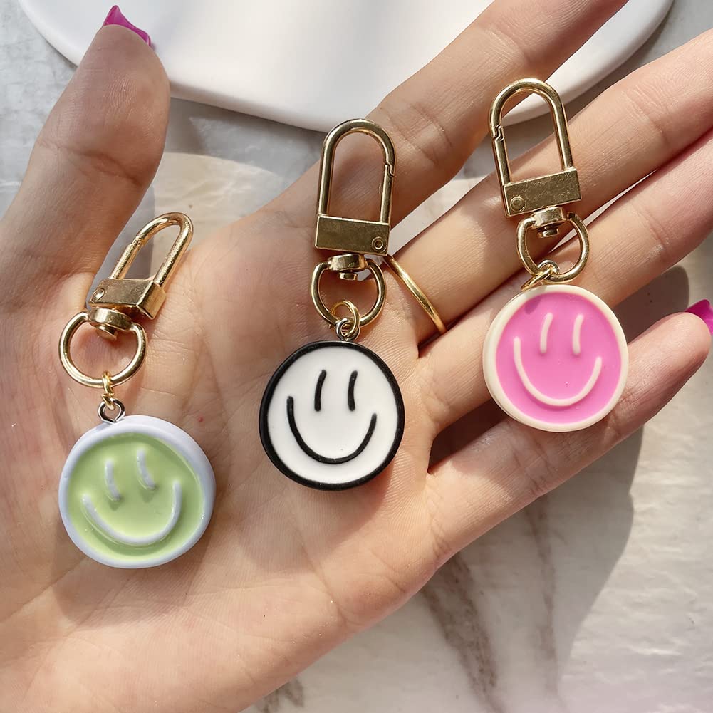 Happy Expression Keychain Set for Women - 3pcs Cute Pendant Charms for Keys, Bags & Backpacks