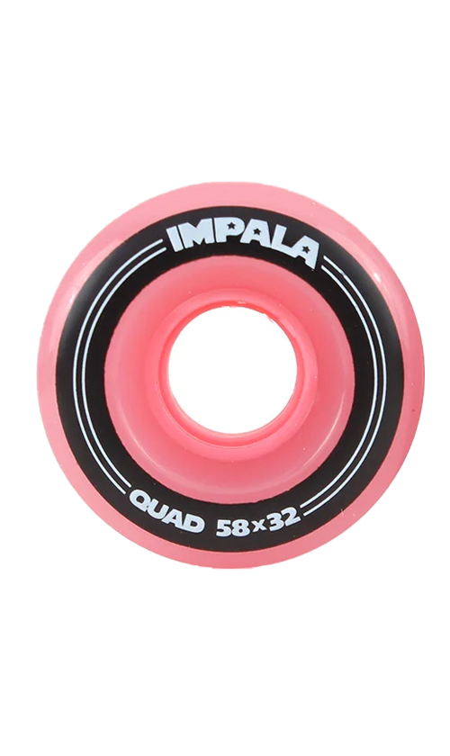 Impala 58mm Pink Roller Skating Wheels 4-Pack - Perfect for Indoor & Outdoor Roller Skating, Rink, and Artistic Skating