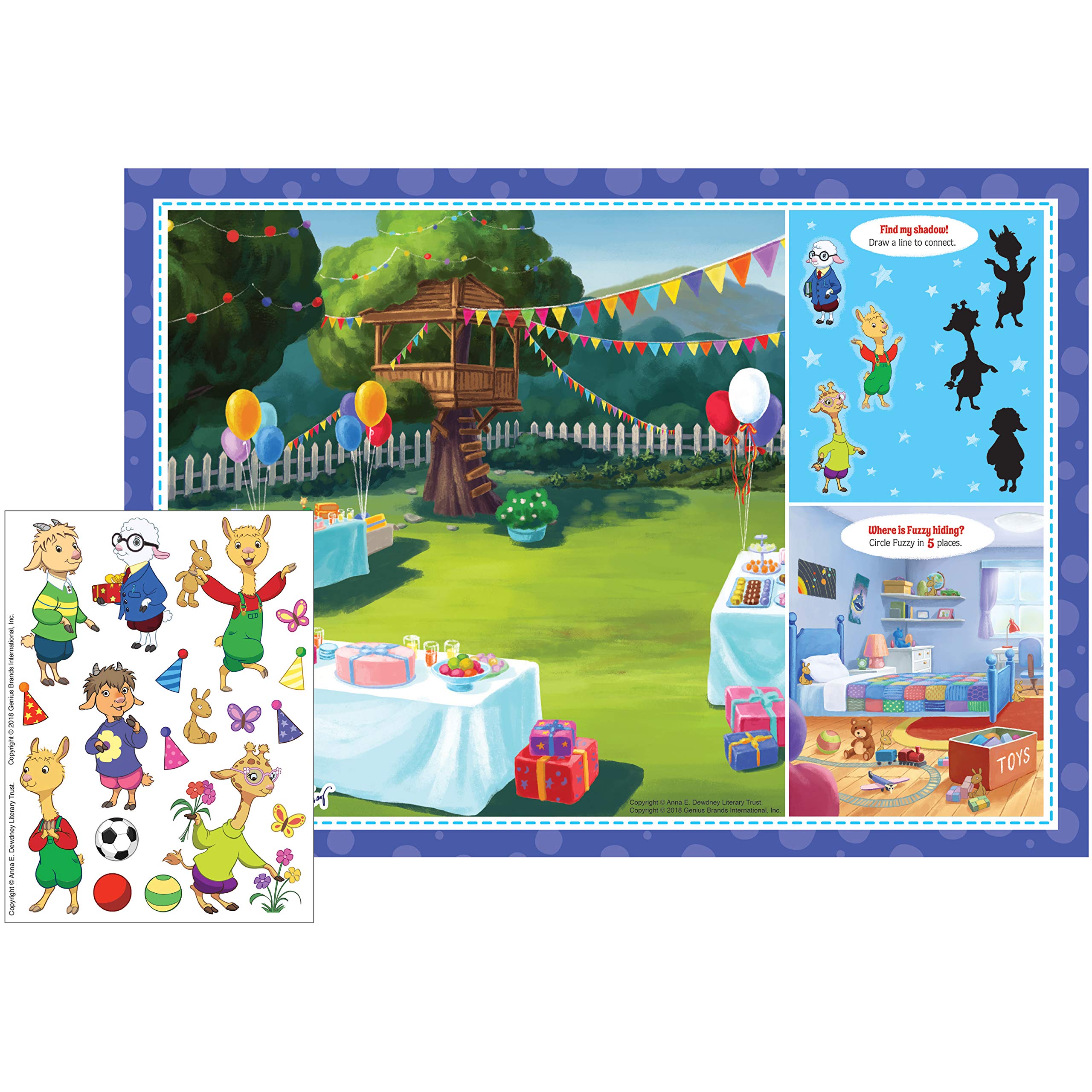 Llama Llama Themed Paper Placemats - Set of 8 Disposable Table Mats for Kids Birthday Party, Baby Shower & Family Dinner - Cute Animal Design Tableware Decorations