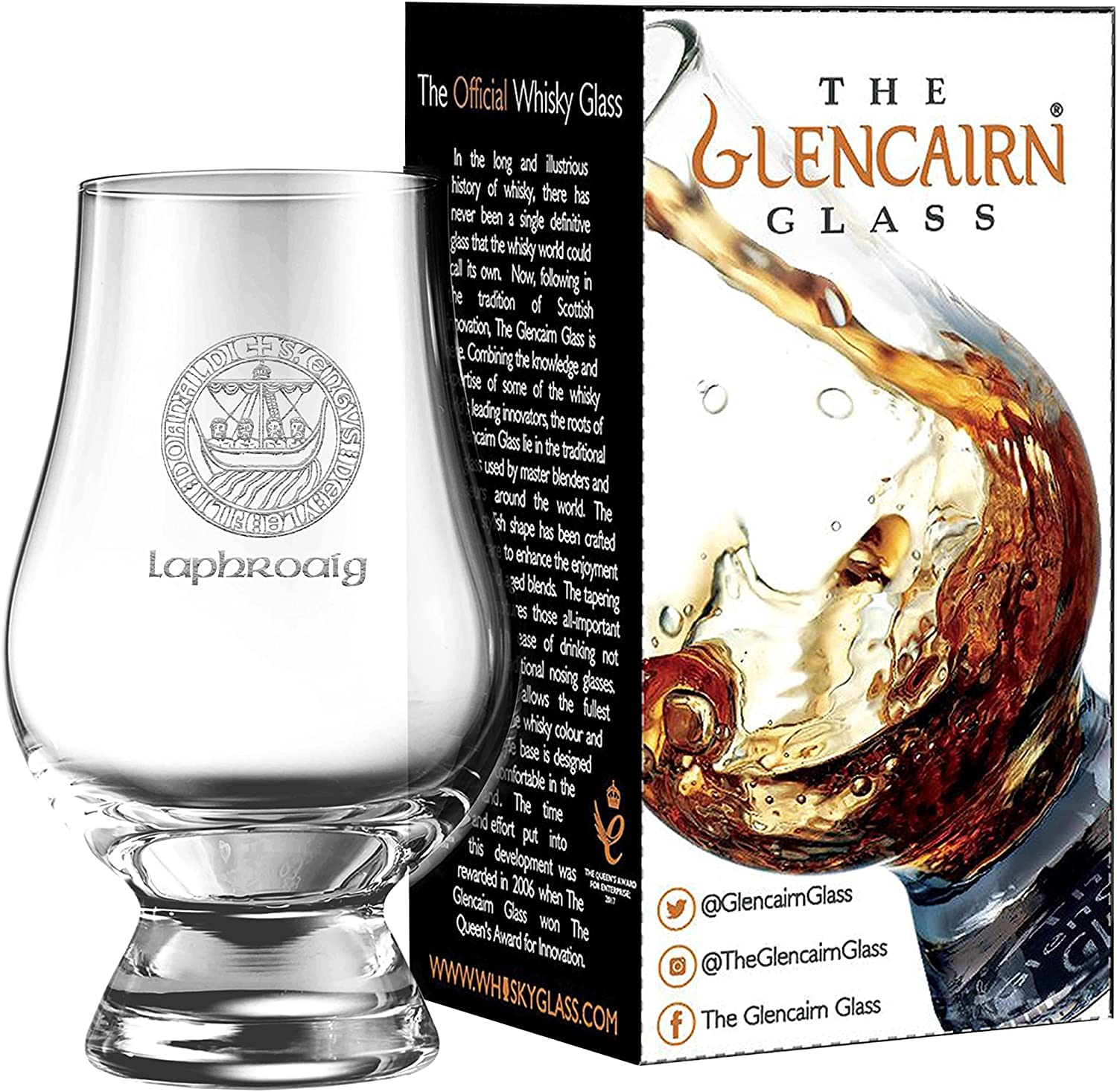 Premium Glencairn Whisky Glass Set - Laphroaig Islay Single Malt Scotch Tasting Kit - Perfect for Whiskey Enthusiasts & Home Bar Decor