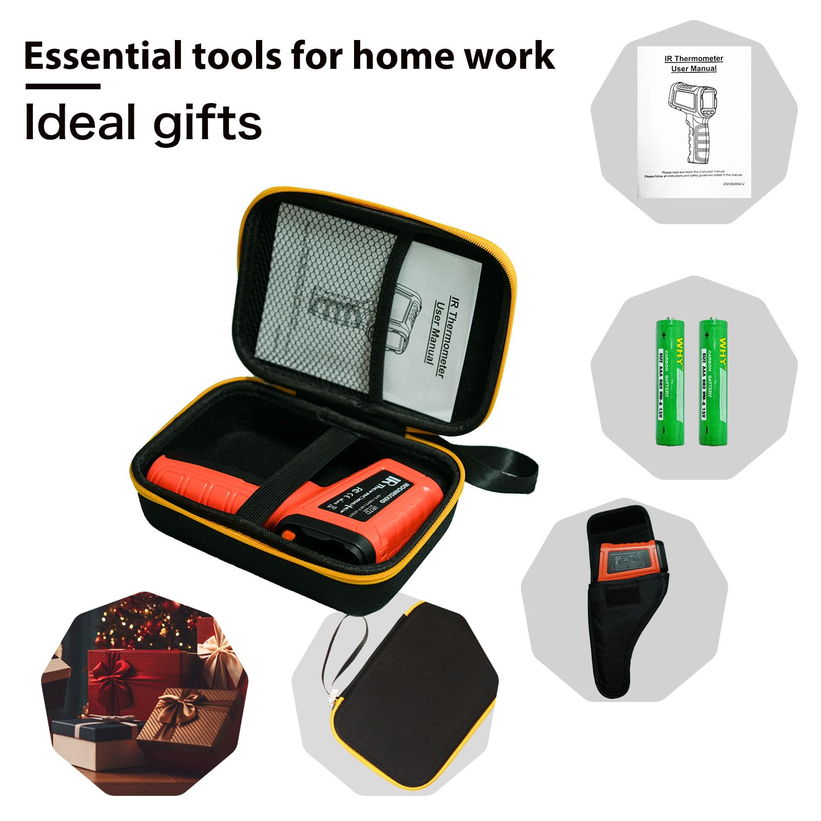 30:1 Digital Infrared Thermometer Gun -58°F to 1796°F (-50°C to 982°C) with Laser Pointer - Non-Contact Temperature Gun for Cooking, Pizza Oven, BBQ, HVAC, Automotive Engine & Industrial Use - Perfect for Home Kitchen, Restaurant, Auto Repair and Manufacturing