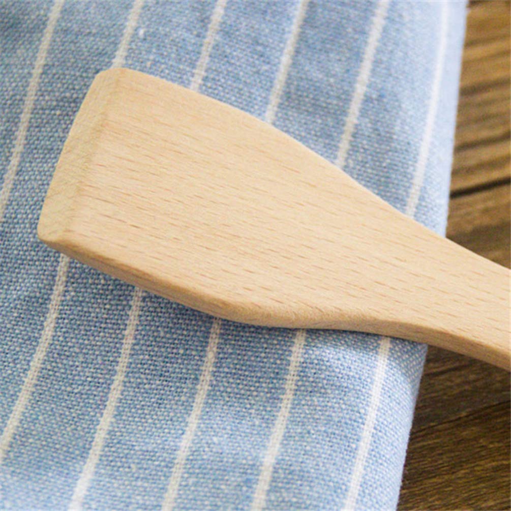 Cabilock 4-Piece Metal Spatula Set - Non-Stick Wooden Turner, Small Beech Butter Spatulas for Cooking, Baking & Kitchen Decor - Perfect for Flipping Pancakes, Frosting Cakes & Serving Desserts