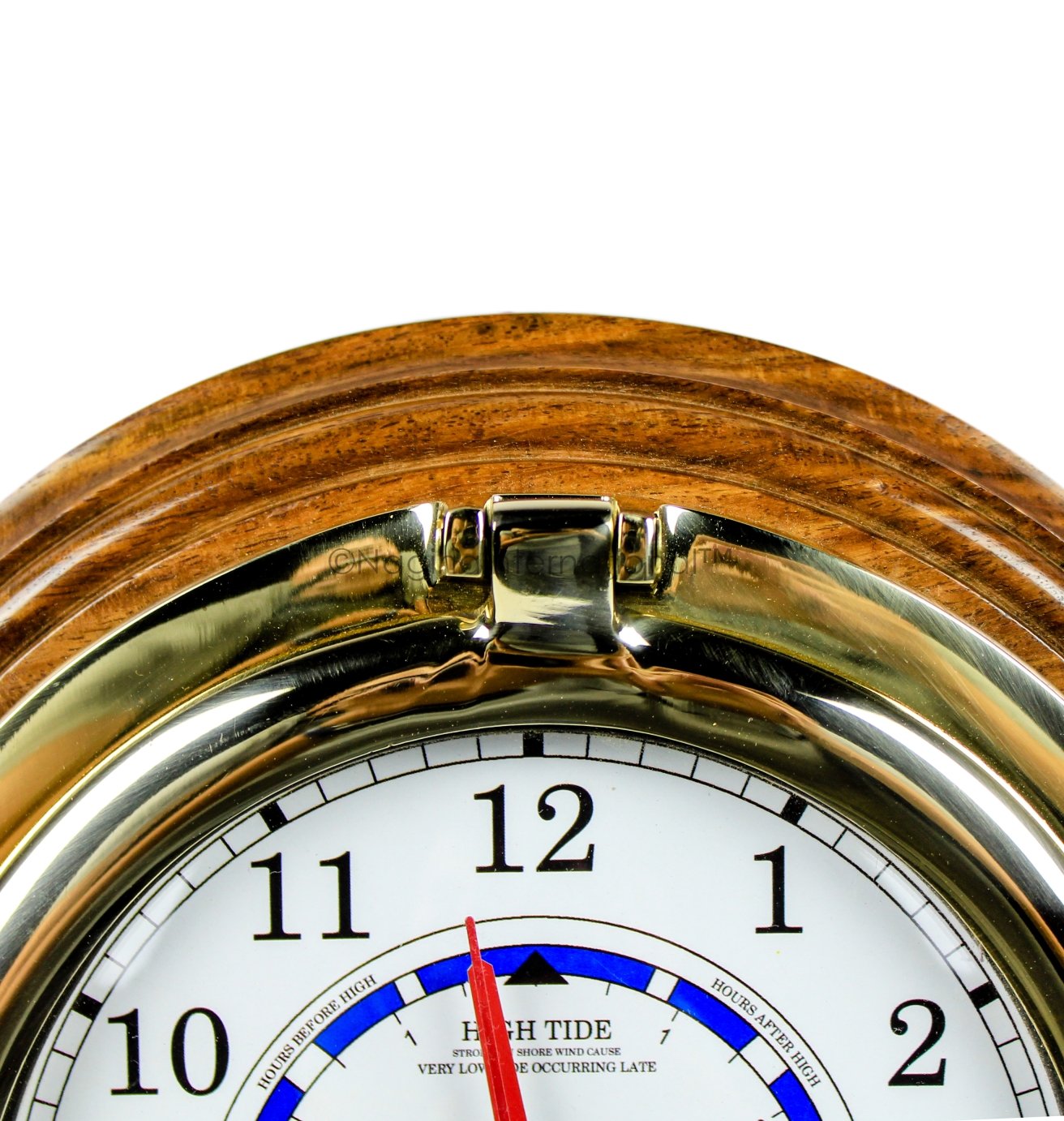 Nautical Wood Base Time & Tide Clock - Ocean Beach Themed Home Decor Gift for Living Room, Bedroom, or Office | Nagina International