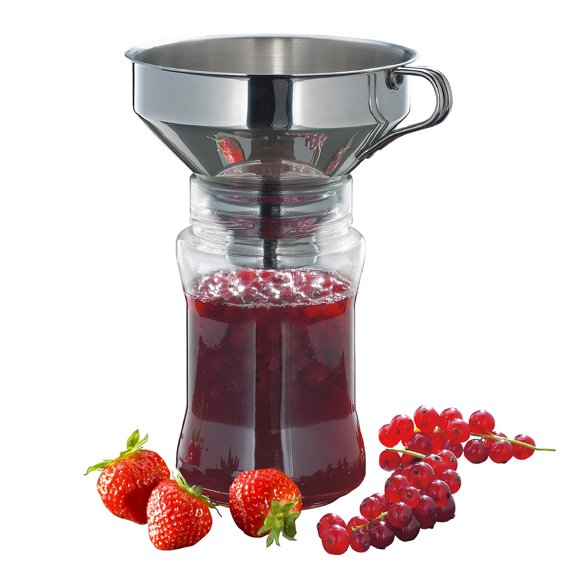 Premium 18/10 Stainless Steel Kitchen Funnel with Removable Filter - 5 Inch Silver for Cooking, Baking, Oil & Liquid Transfer - Dishwasher Safe Durable Funnel for Home & Professional Use