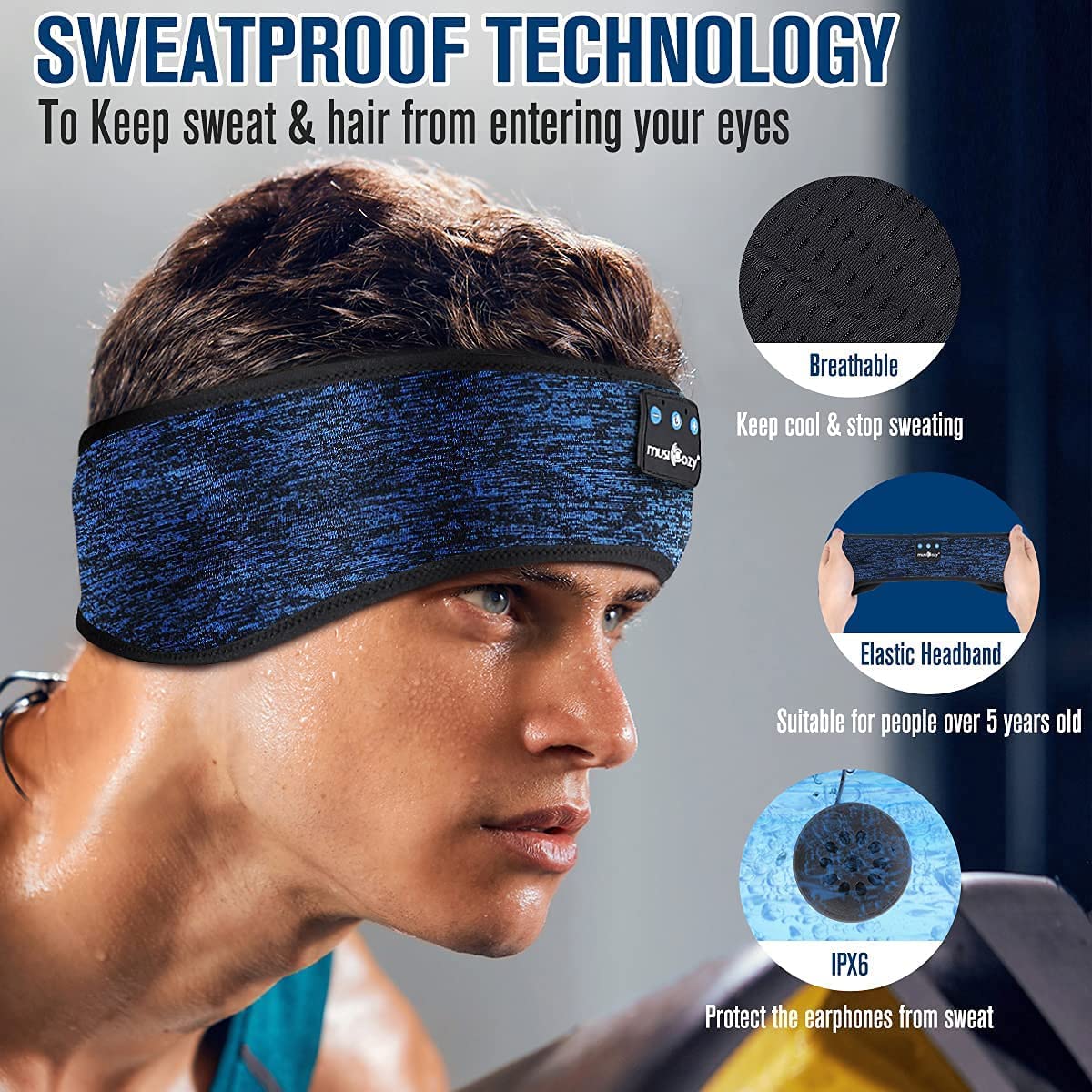 Musicozy Bluetooth Headphones Earmuffs - Wireless Ear Warmers & Headband Headphones for Sports, Running, Sleeping & Winter Outdoor Activities