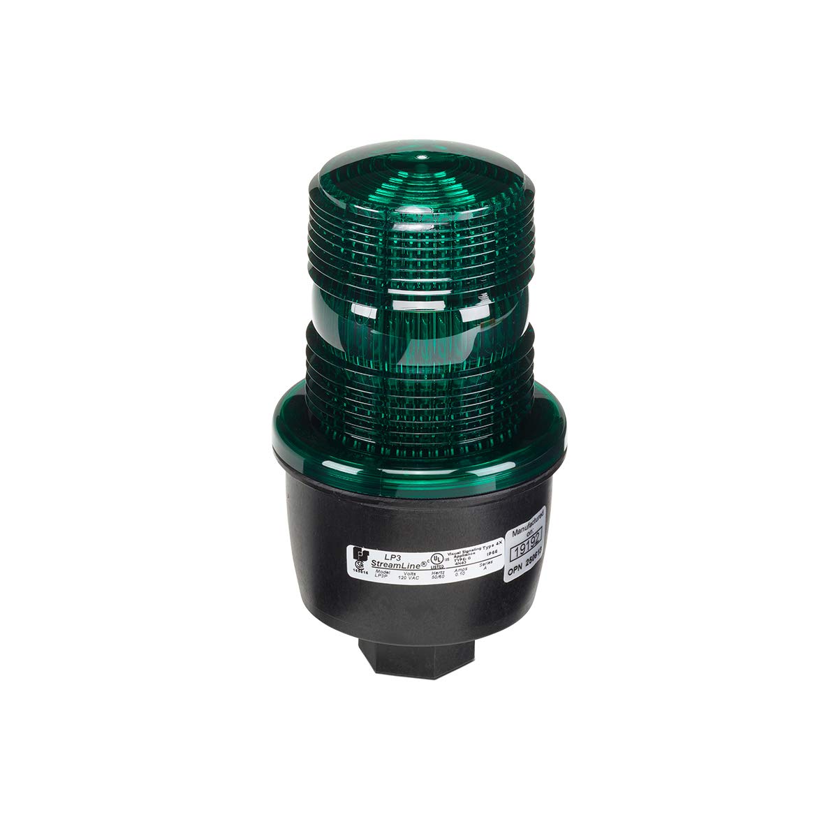 Federal Signal Low Profile Strobe Warning Light - Green LED Emergency Beacon for Trucks, Vehicles & Safety Use in Construction, Roadside, and Hazard Zones