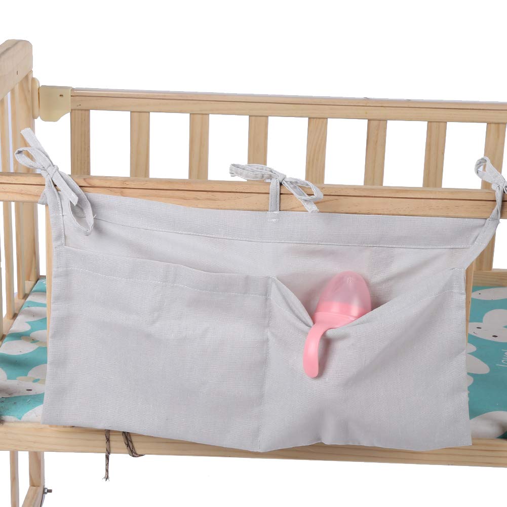 Gray Baby Nursery Organizer - Hanging Cloth Toy Storage Pouch for Crib, Stroller & Nursery Organization | Perfect for Diapers, Pacifiers & Baby Essentials