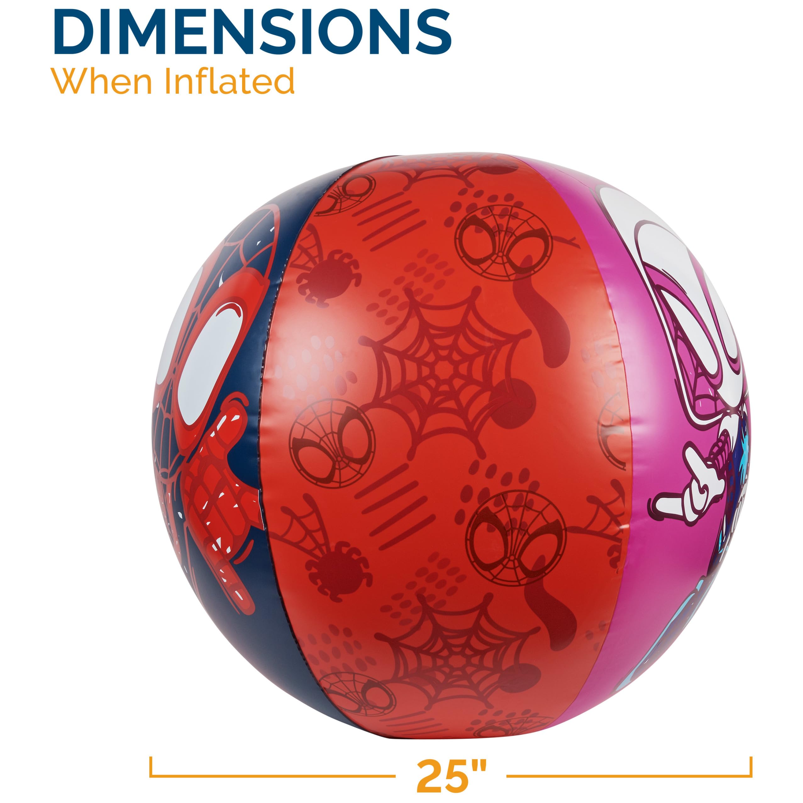 **Swimways Marvel Spiderman Giant Inflatable Beach Ball - Fun Kids Pool & Beach Toy for Ages 5+, Perfect for Swimming, Summer Parties & Outdoor Water Play**