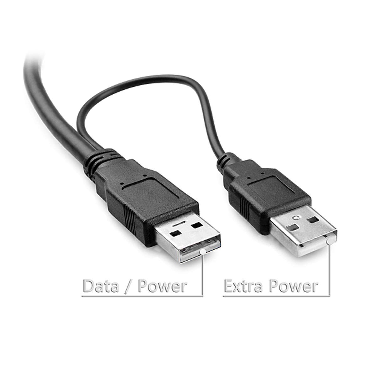 Dual USB 2.0 Male to Standard B Male Y Cable 80cm - High Speed Data Sync Cable for Printer, Scanner & External Hard Drive | Perfect for Office Setup, Home Printing & Data Backup Solutions