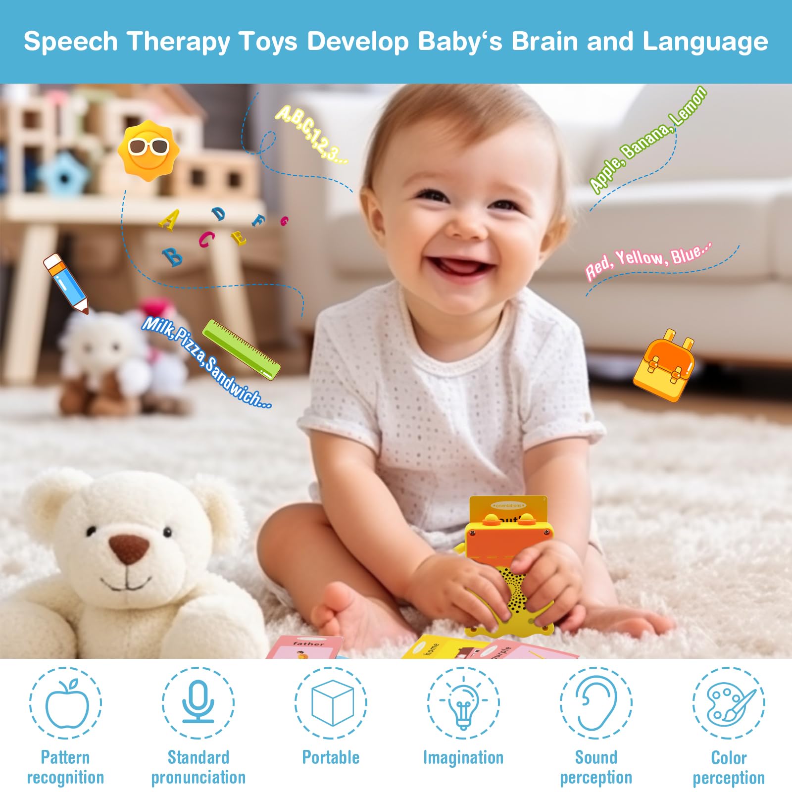 Talking Flash Cards for Toddlers 1-6 Years Old - 224 Sight Words Speech Therapy & Montessori Learning Toys - Educational Gifts for Kids - Autism Sensory Toys for Children | Perfect for Early Childhood Development, Homeschooling & Special Needs Education