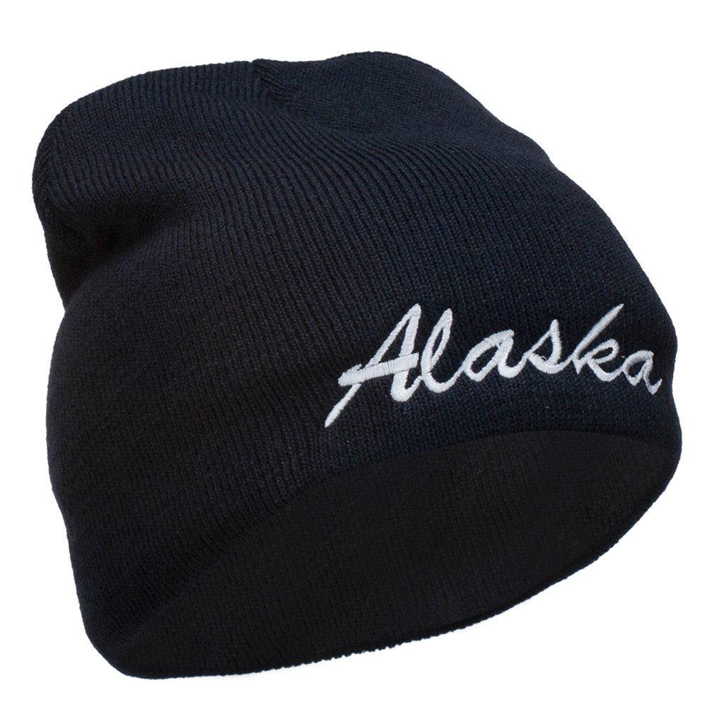 Alaska Embroidered Short Beanie - Warm Winter Hat with State Design - Perfect for Skiing, Hiking & Outdoor Activities