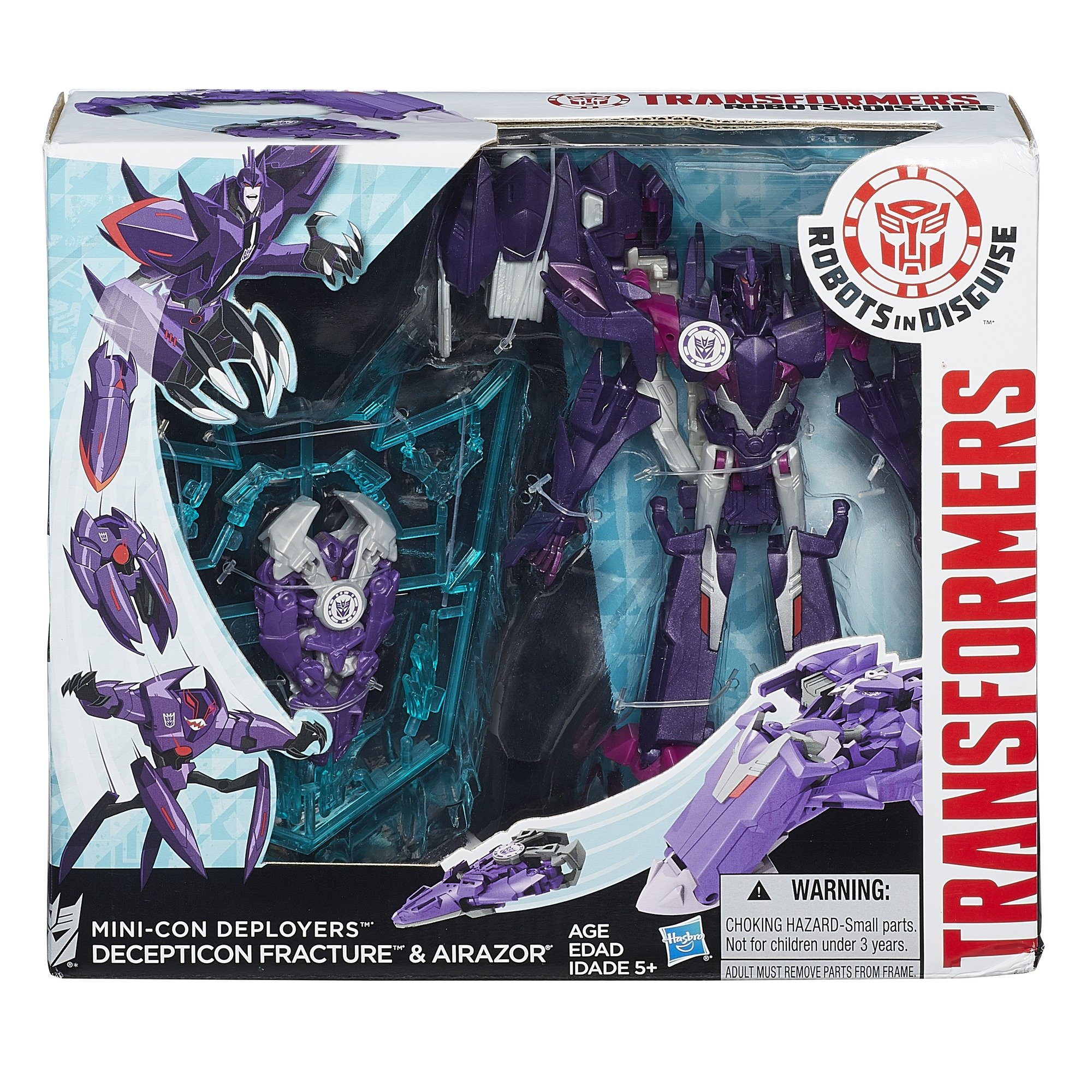Transformers Robots in Disguise Mini-Con Deployers Action Figures - Decepticon Fracture & Airazor - Collectible Toy for Kids & Adults - Perfect for Play, Display & Gifts