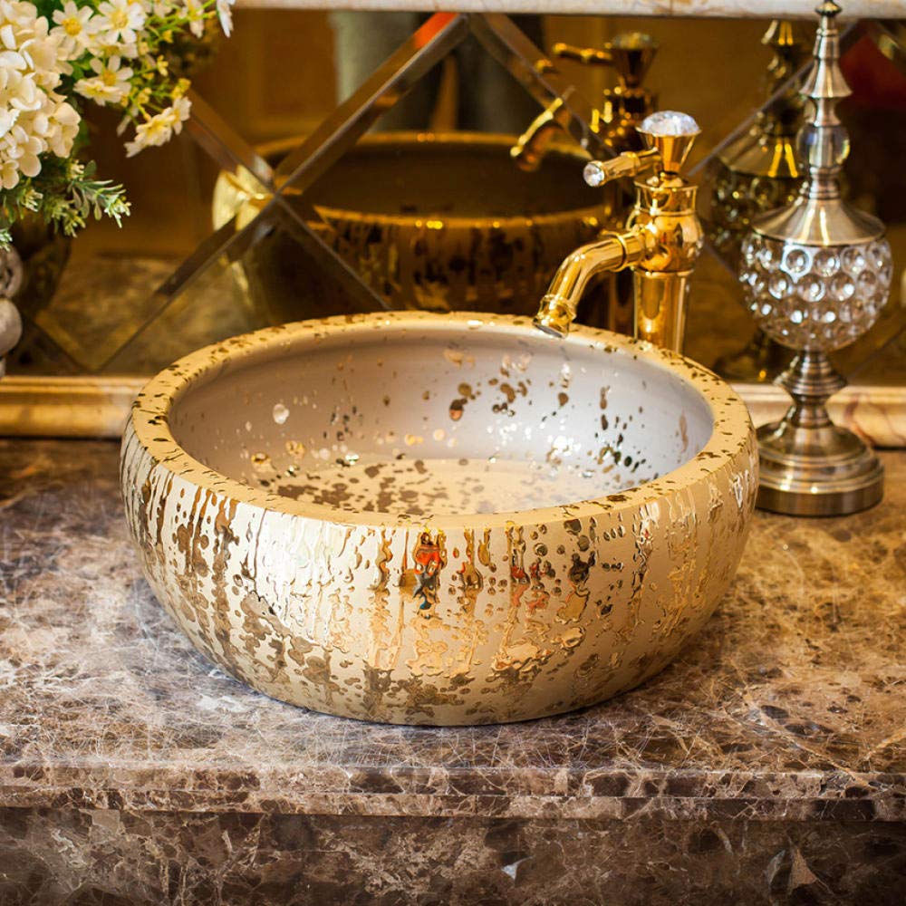Modern Ceramic Vessel Sink for Bathroom - Countertop Wash Basin with Art Design, White Porcelain Vanity Sink for Bathroom Cabinet - Perfect for Modern Homes, Luxury Hotels, and Spa Retreats