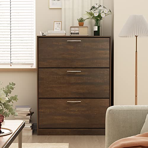 3 Drawers - Rustic Brown