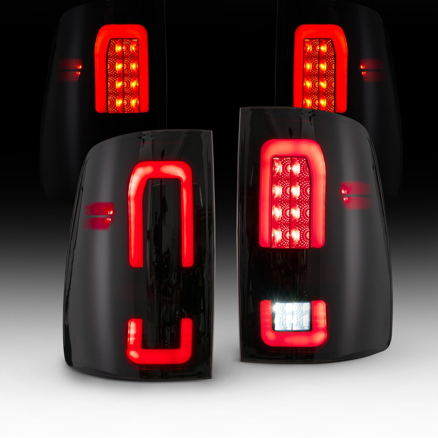 HAKA TOUGH LED Tail Lights Assembly for 2009-2018 Dodge Ram 1500 & 2010-2018 Ram 2500/3500 - Black Smoked Taillights with Brake Lights - Left & Right Pair - Upgrade for Off-Road, Towing & Night Driving