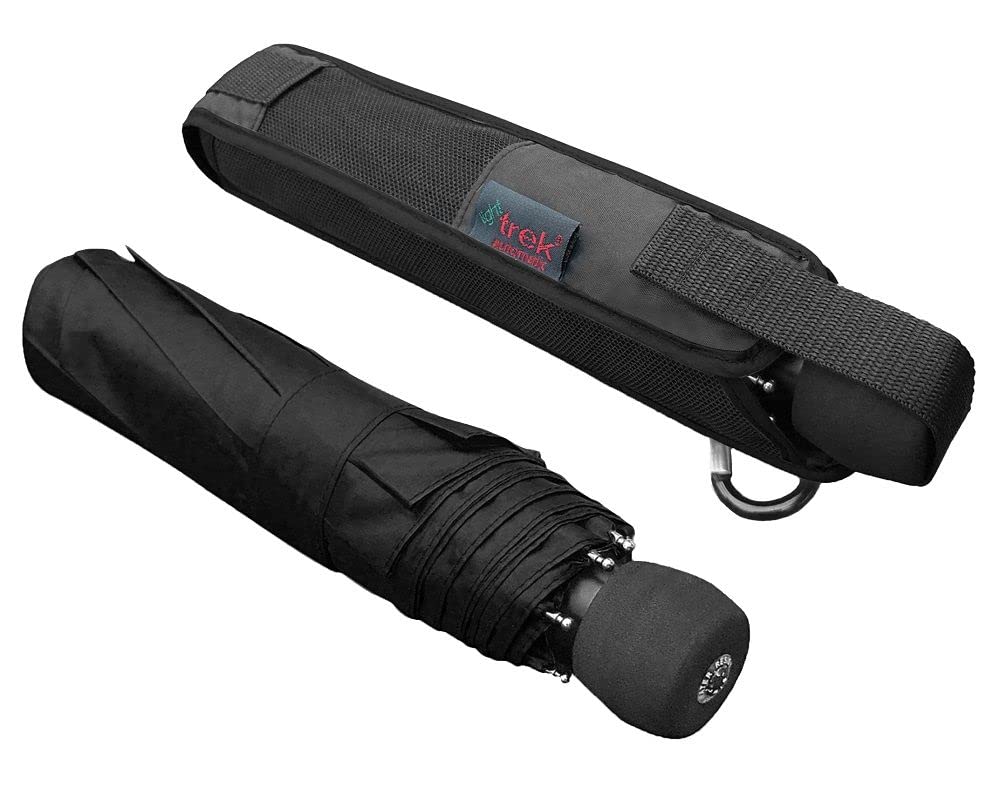 EuroSCHIRM Light Trek Automatic Folding Umbrella - Compact & Ultra-Lightweight (38 Inch) for Hiking, Travel & Everyday Use