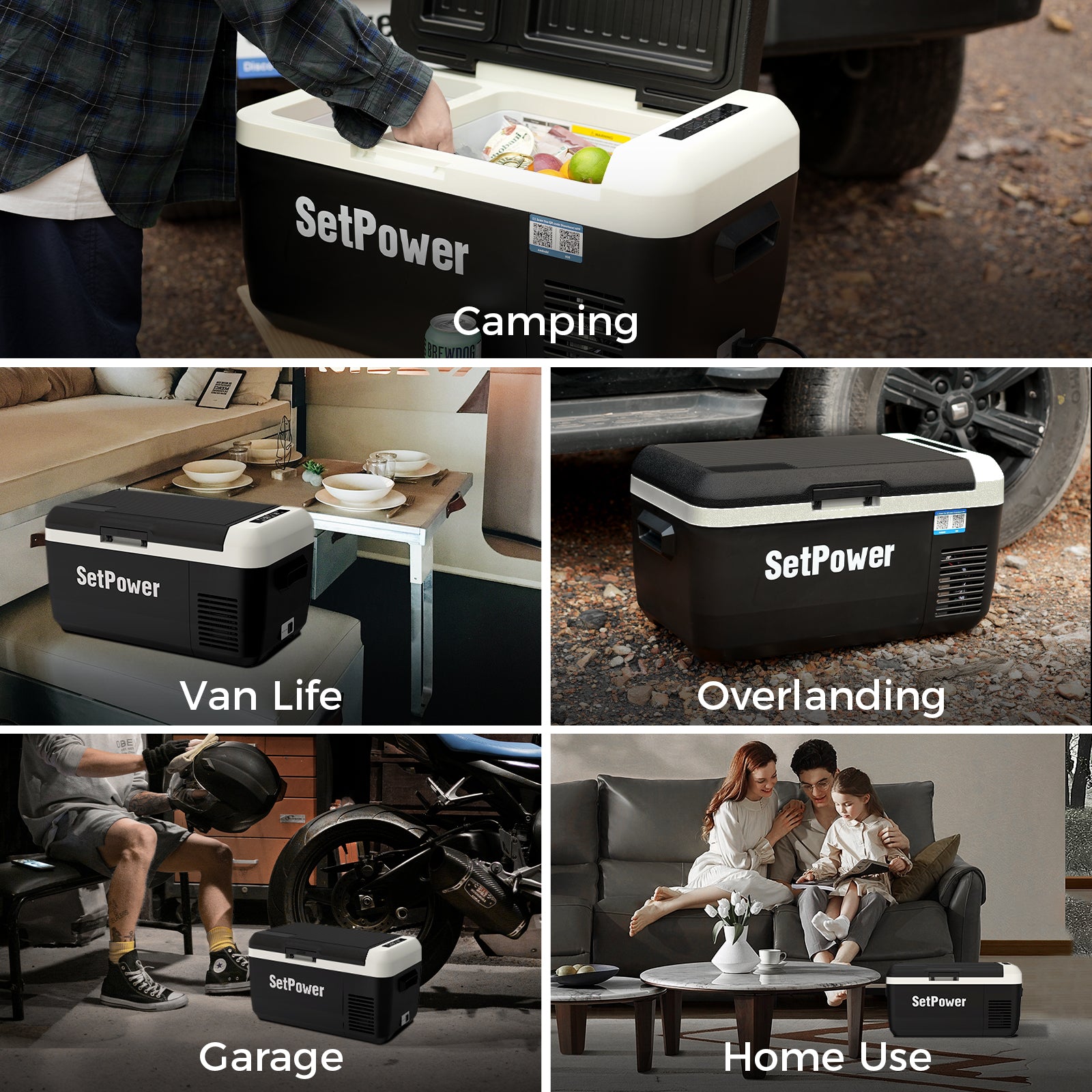 Setpower PT30 32Qt 12V Car Refrigerator Freezer with Dual Zone - Portable Mini Fridge for Camping, Road Trips & Outdoor Adventures