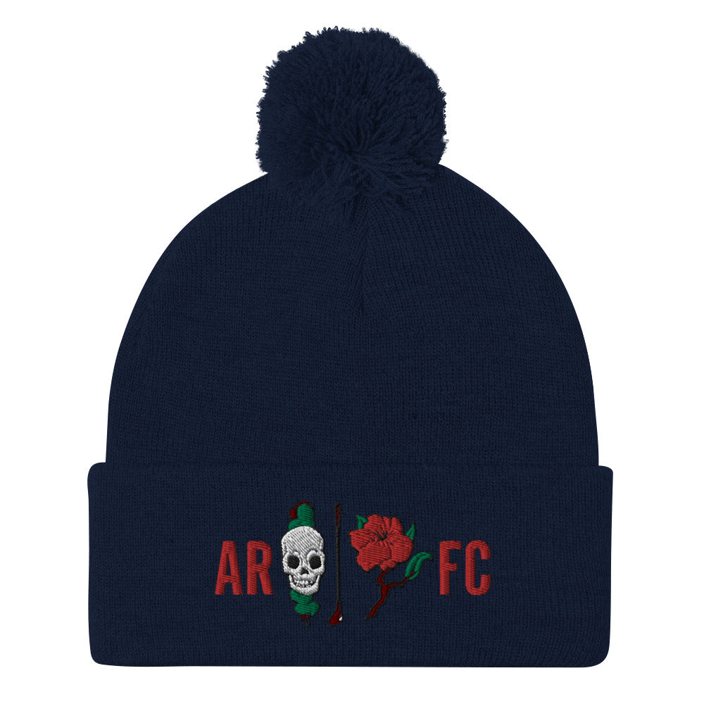Augusta RFC Pom Pom Beanie - Warm Winter Knit Hat for Men & Women - Soft Acrylic Yarn - Unisex Slouchy Beanie for Outdoor Activities, Skiing, Snowboarding & Casual Wear