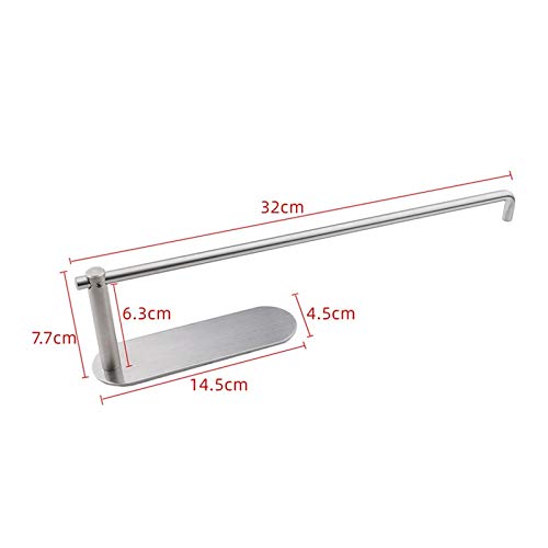 Stainless Steel Punch-Free Kitchen Paper Towel Holder - Durable & Rustproof Paper Towel Rack for Home, Kitchen, Office (Black) | Perfect for Countertop, Under Cabinet & Pantry Organization