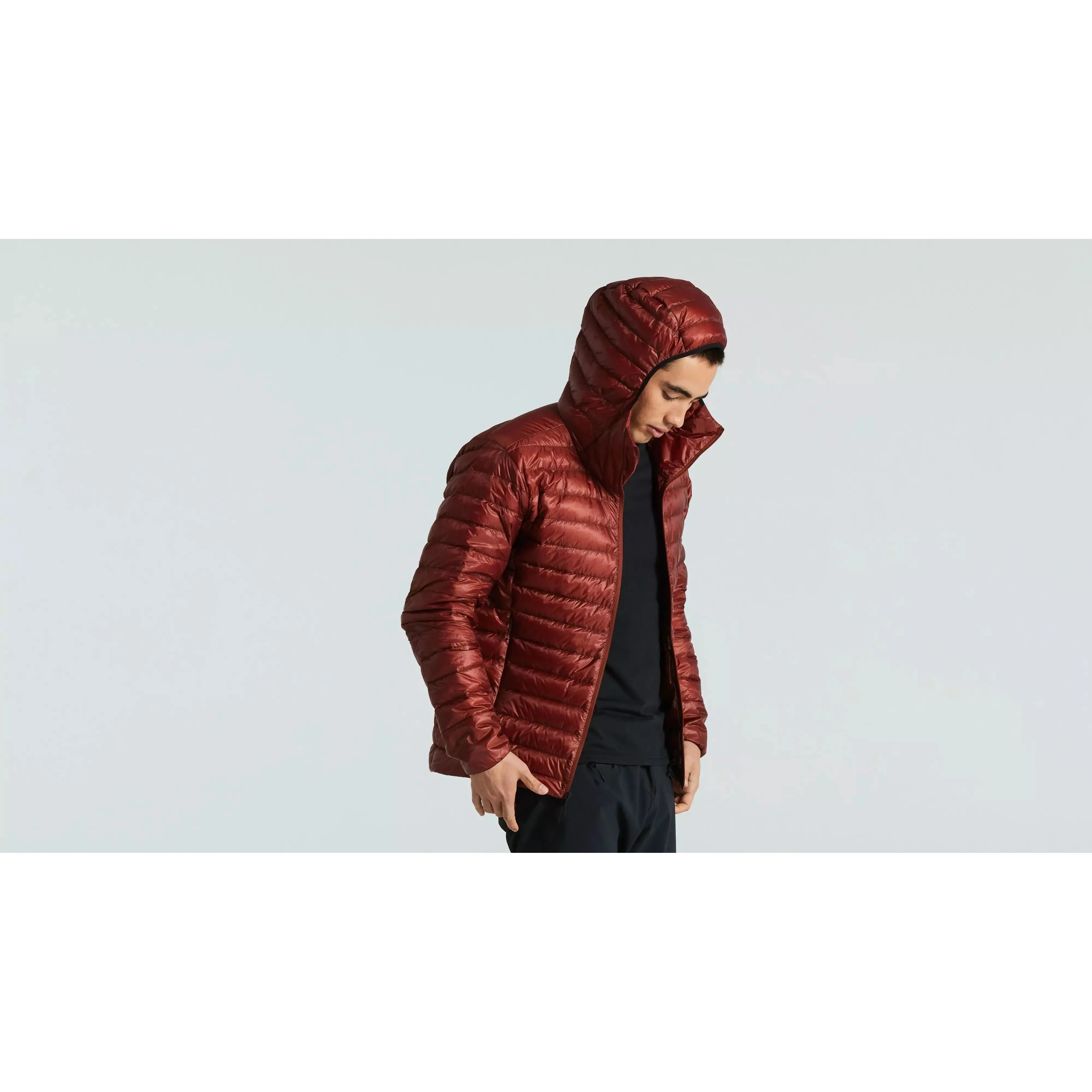 Lightweight Packable Down Jacket for Men - Rusted Red, Water-Resistant & Warm, Perfect for Hiking, Travel & Outdoor Adventures